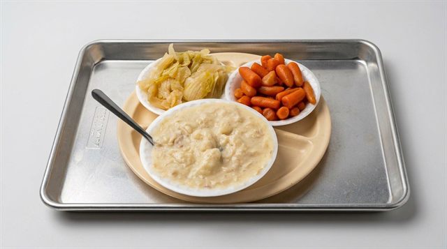 Chicken and dumplings with two sides at Betty's Bar-B-Q in Anniston, AL